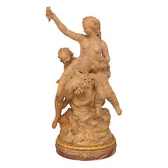 Italienische Louis-XVI-Statue aus Marmor, Goldbronze und Terrakotta aus dem 19. Jahrhundert