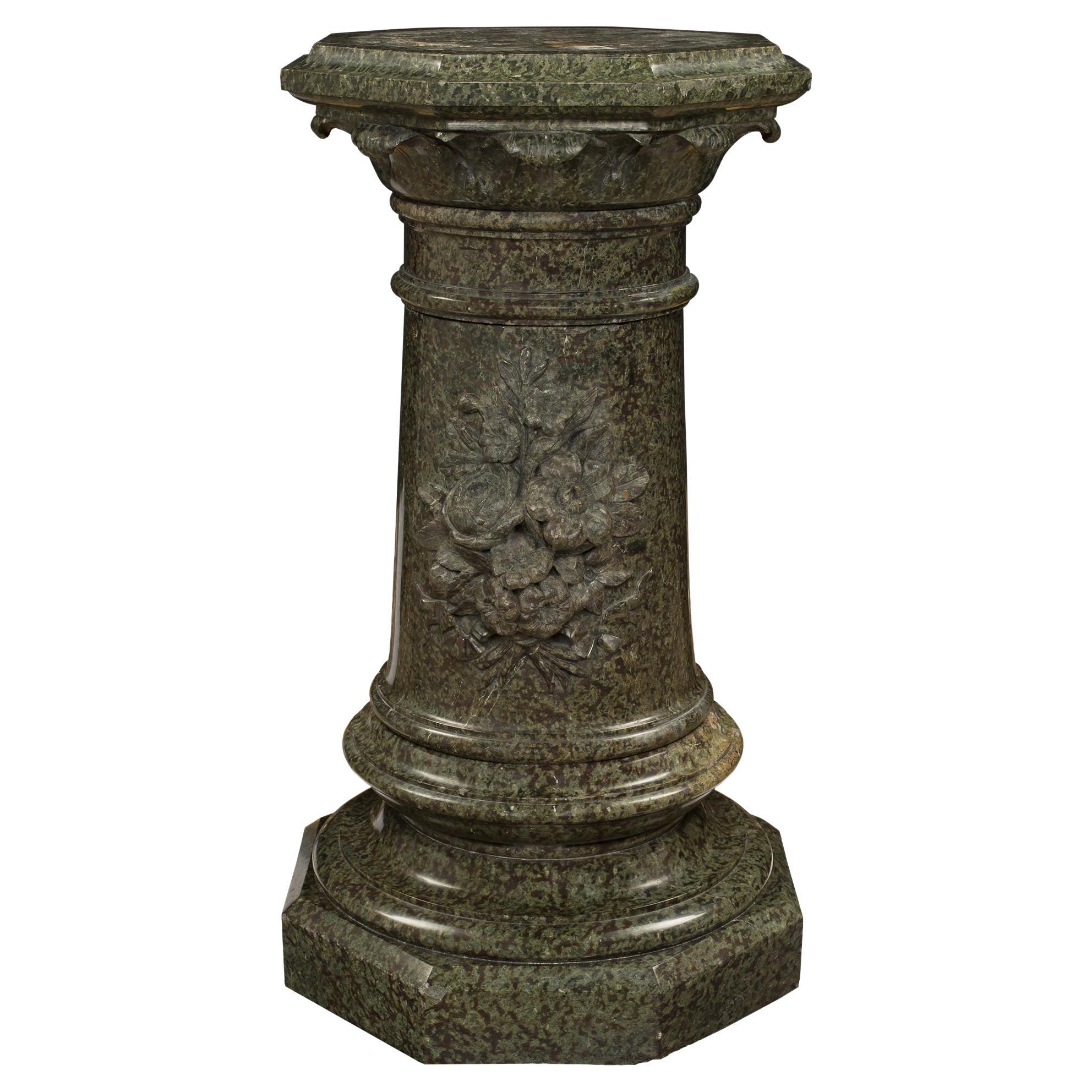Italian 19th Century Louis XVI St. Marble Pedestal Column