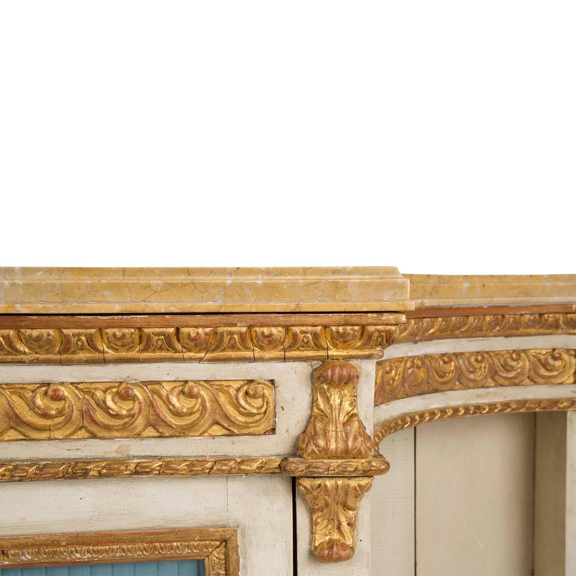 Italian 19th Century Louis XVI St. Patinated and Giltwood Cabinets For Sale 3