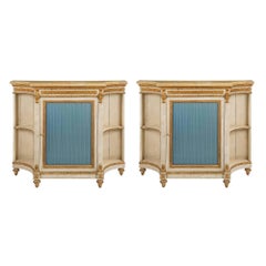 Used Italian 19th Century Louis XVI St. Patinated and Giltwood Cabinets