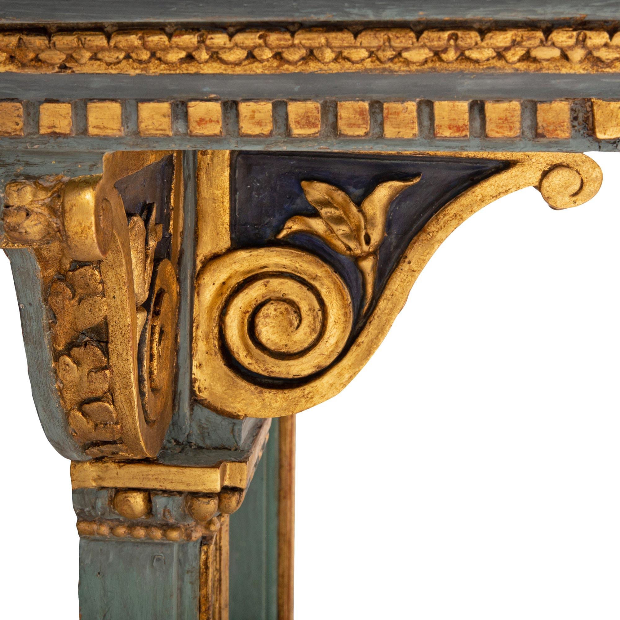 Italienisch 19. Jahrhundert Louis XVI St. Patinierte Holz und Giltwood gespiegelt Konsole im Angebot 1