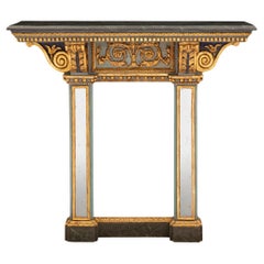 Italian 19th Century Louis XVI St. Patinated Wood and Giltwood Mirrored Console