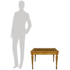 Italian 19th century Louis XVI st. patinated Wood and Glass coffee table