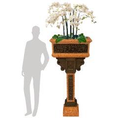 Italian 19th century Louis XVI st. Rosso Verona marble and Bronze planter