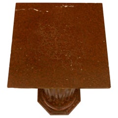 Italian 19th Century Louis XVI St. Scagliola and Rouge Griotte Marble Pedestal