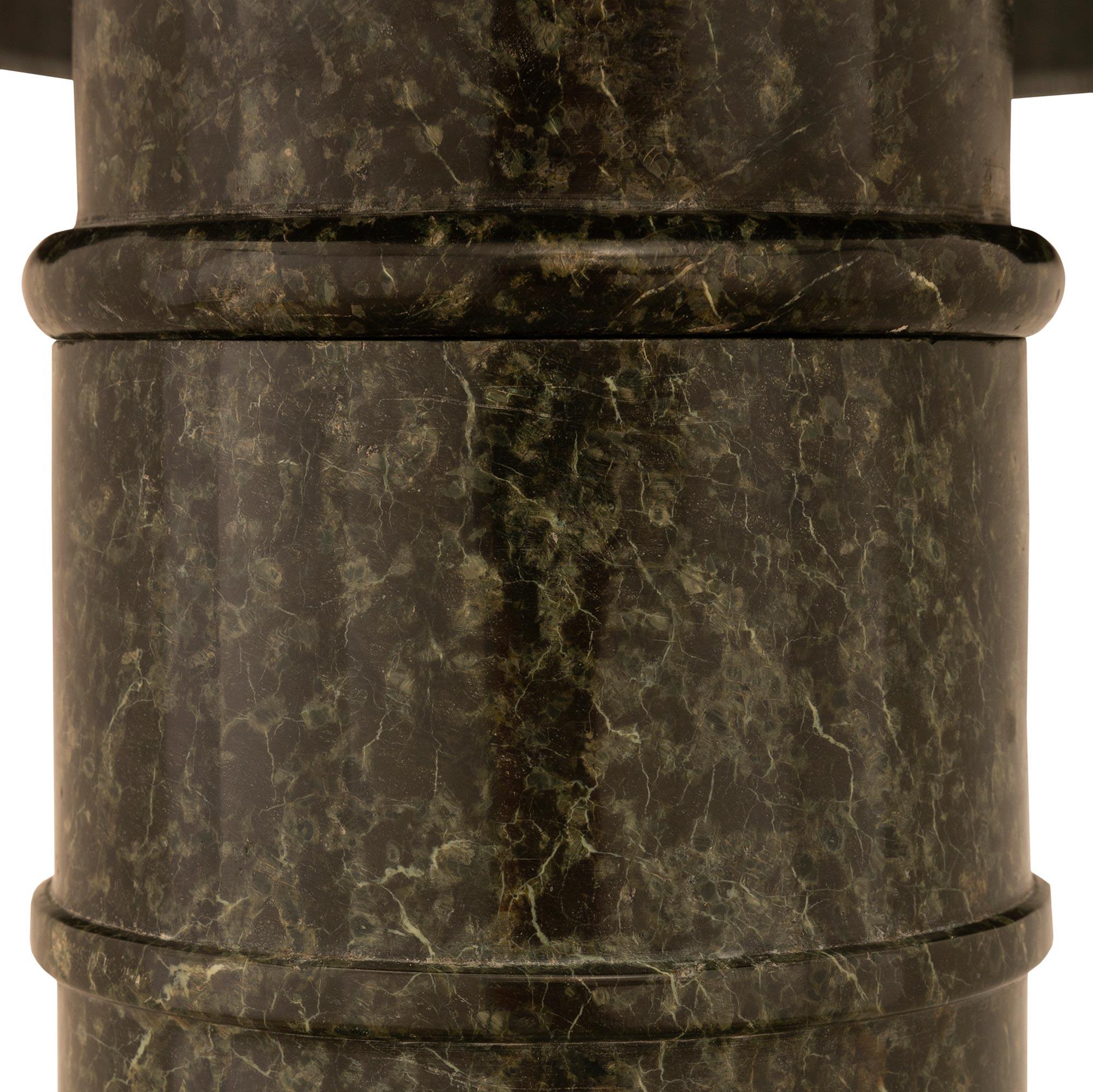 Italian 19th Century Louis XVI St. Vert De Patricia Marble Pedestal Column For Sale 3