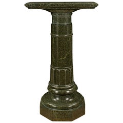Italian 19th Century Louis XVI Style Vert De Patricia Marble Pedestal