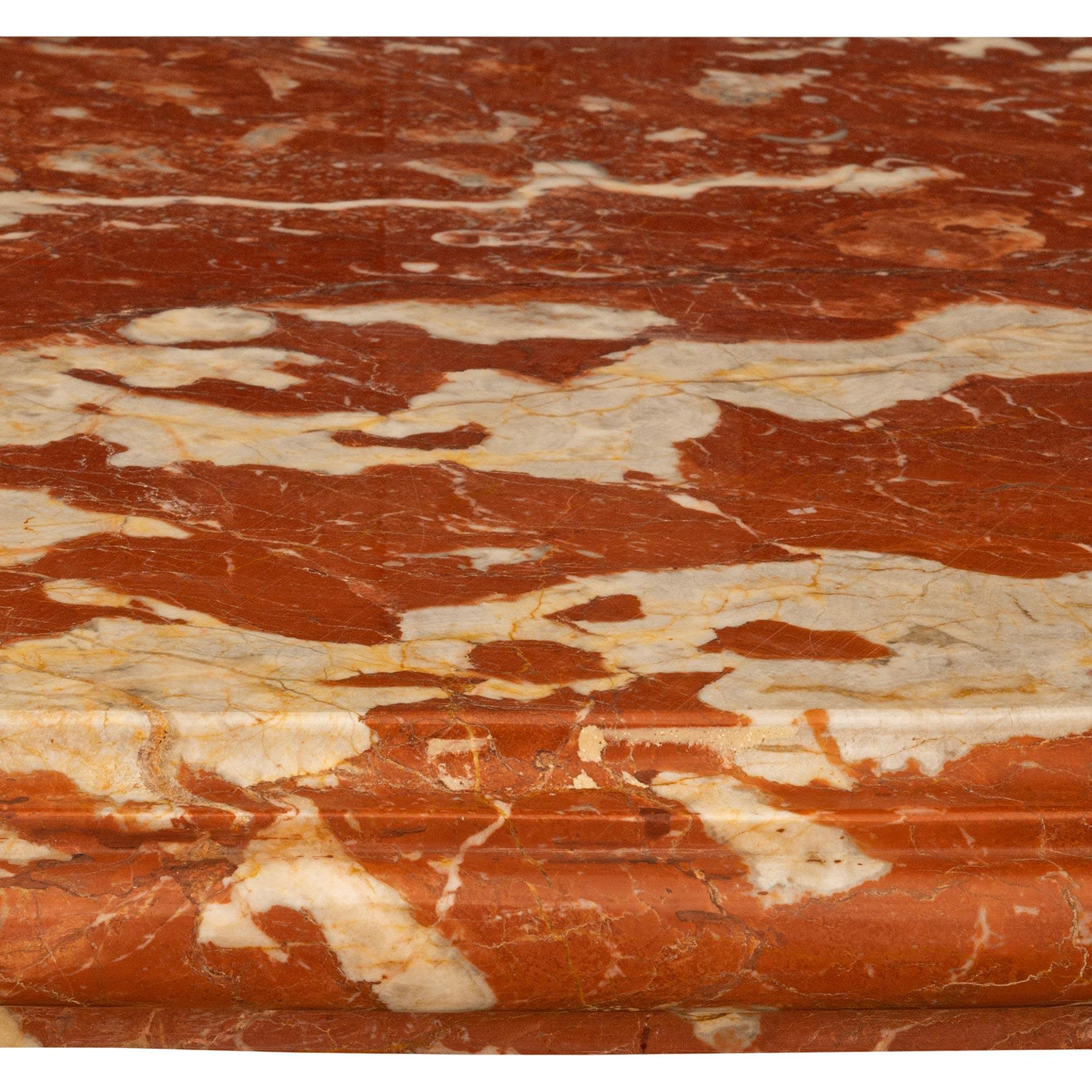 Italian 19th century Louis XVI st. white Carrara Incarnat Turquin marble console For Sale 1