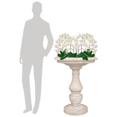 Italian 19th century Louis XVI st. white Carrara marble birdbath/planter