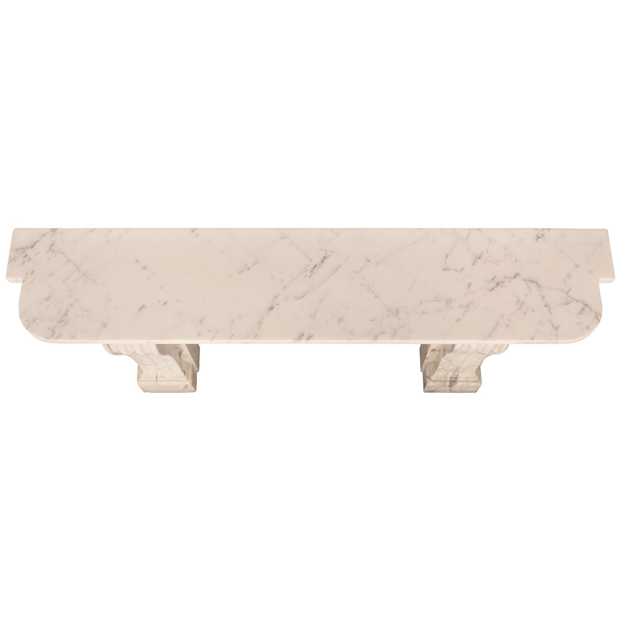 Italian 19th century Louis XVI st. white Carrara marble console For Sale 3