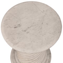 Italian 19th Century Louis XVI St. White Carrara Marble Pedestal