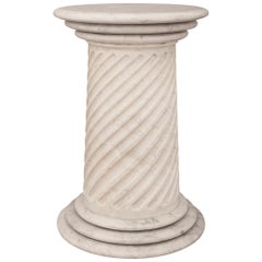 Italienisch 19. Jahrhundert Louis XVI St. Weißer Carrara Marmor Pedestal