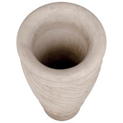 Italian 19th Century Louis XVI St. White Carrara Marble Umbrella Stand/Planter