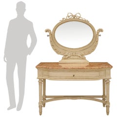 Italian 19th century Louis XVI st. Wood & Breccia marble vanity/dressing table