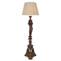 Italian 19th Century Louis XVI Style Cast Iron Floor Lamp