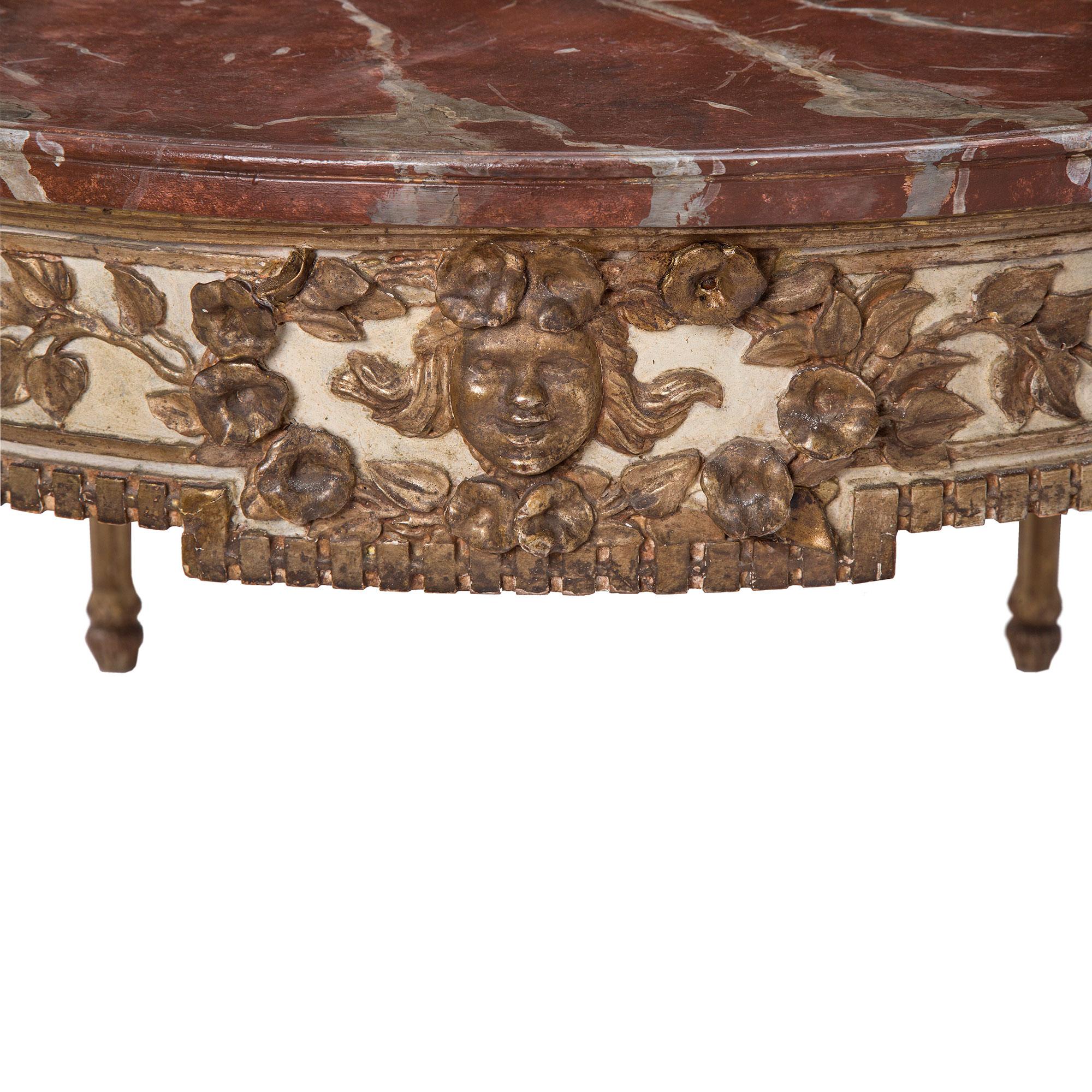 Italian 19th Century Louis XVI Style Eight Leg Oval Center Table from Naples For Sale 1