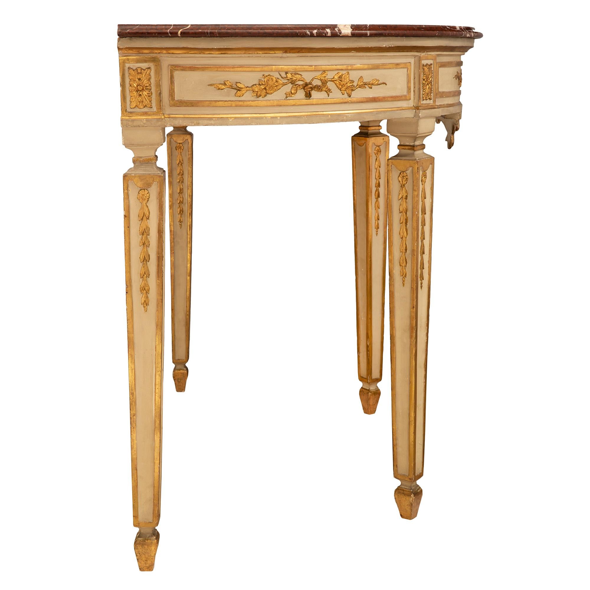 Italian 19th Century Louis XVI Style Freestanding Console In Good Condition For Sale In West Palm Beach, FL