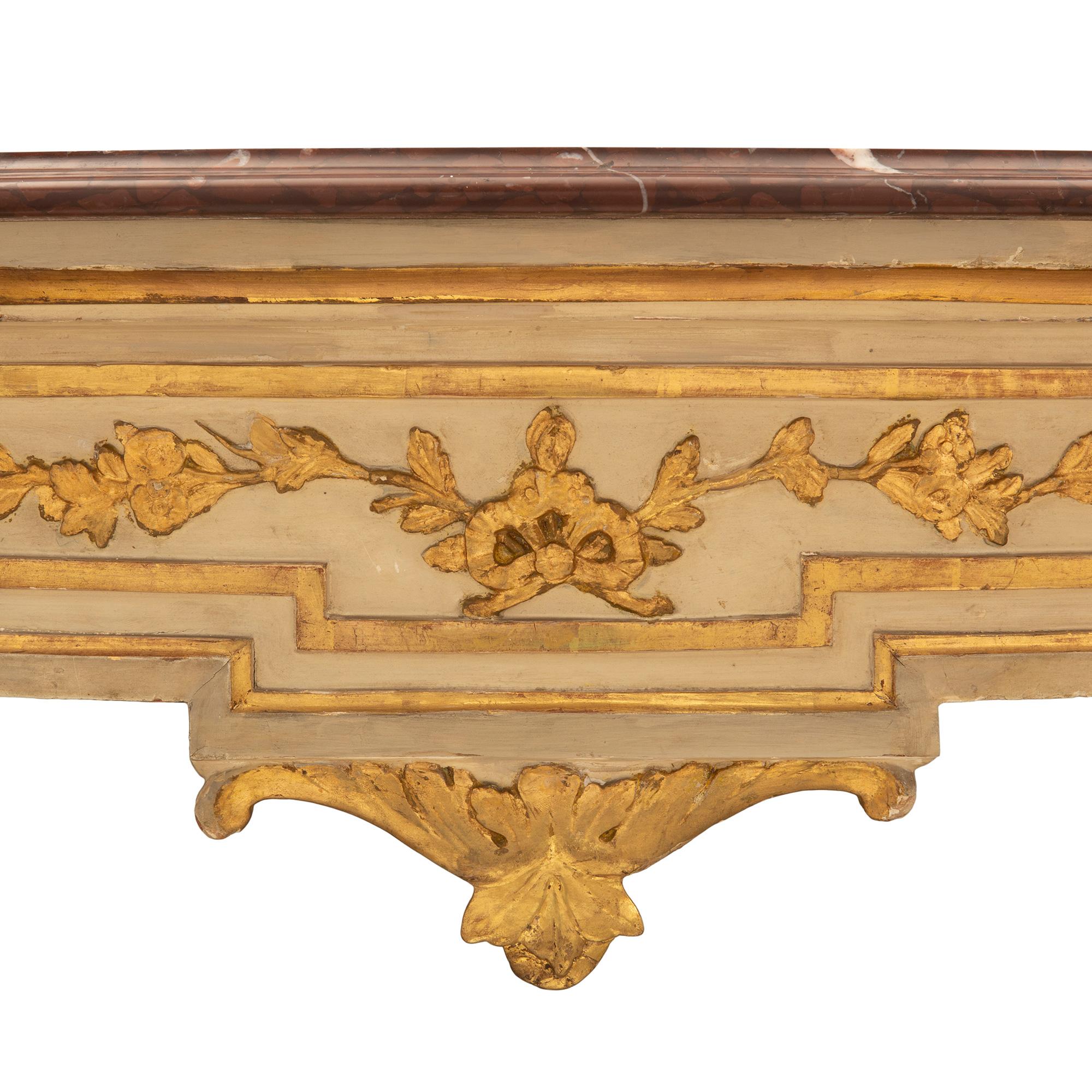 Marble Italian 19th Century Louis XVI Style Freestanding Console For Sale
