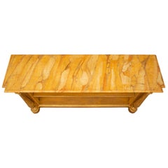 Italian 19th Century Louis XVI Style Giltwood and Faux Painted Marble Étagère