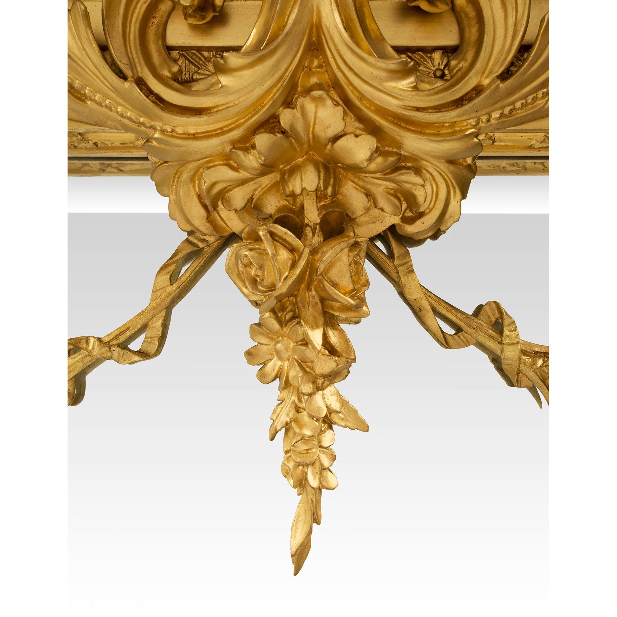 Italian 19th Century Louis XVI Style Giltwood Double Framed Mirror 1