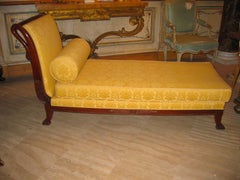 Italian 19th Century Mahogany Swan Neck Sofa or Chaise Longues Tuscany, 1820