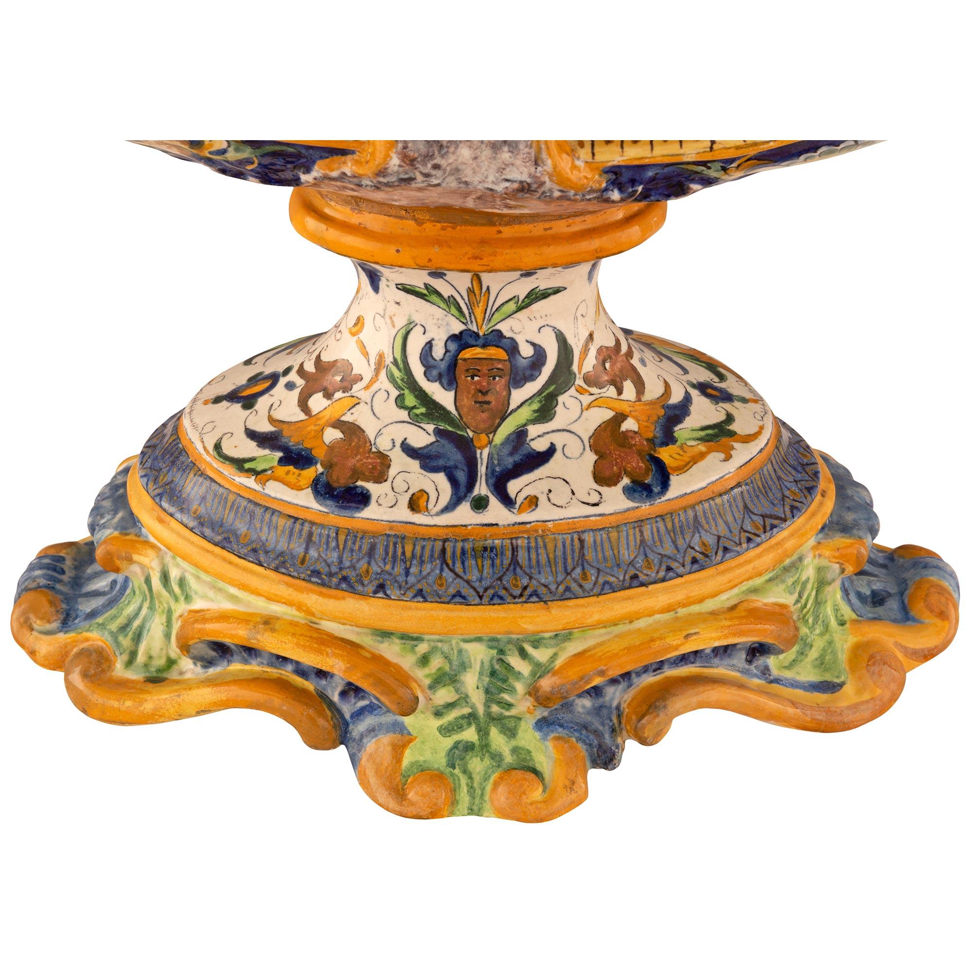 Italian 19th Century Majolica Porcelain Centerpiece For Sale 7