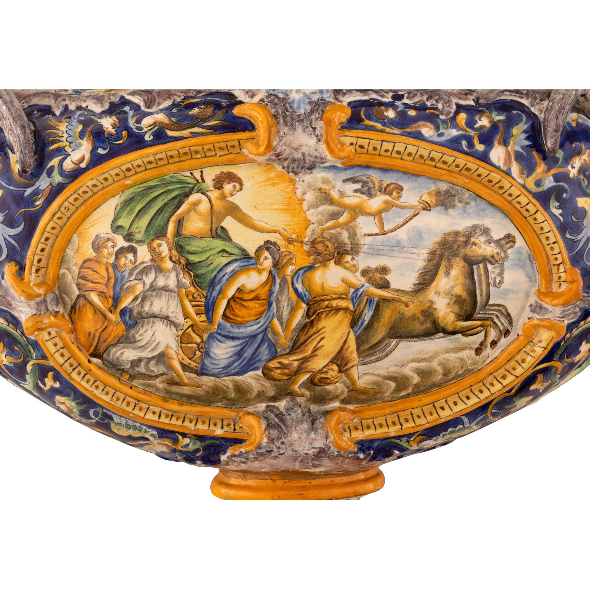 Italian 19th Century Majolica Porcelain Centerpiece For Sale 6