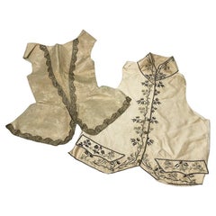 Antique Italian 19th Century male waistcoat and female top