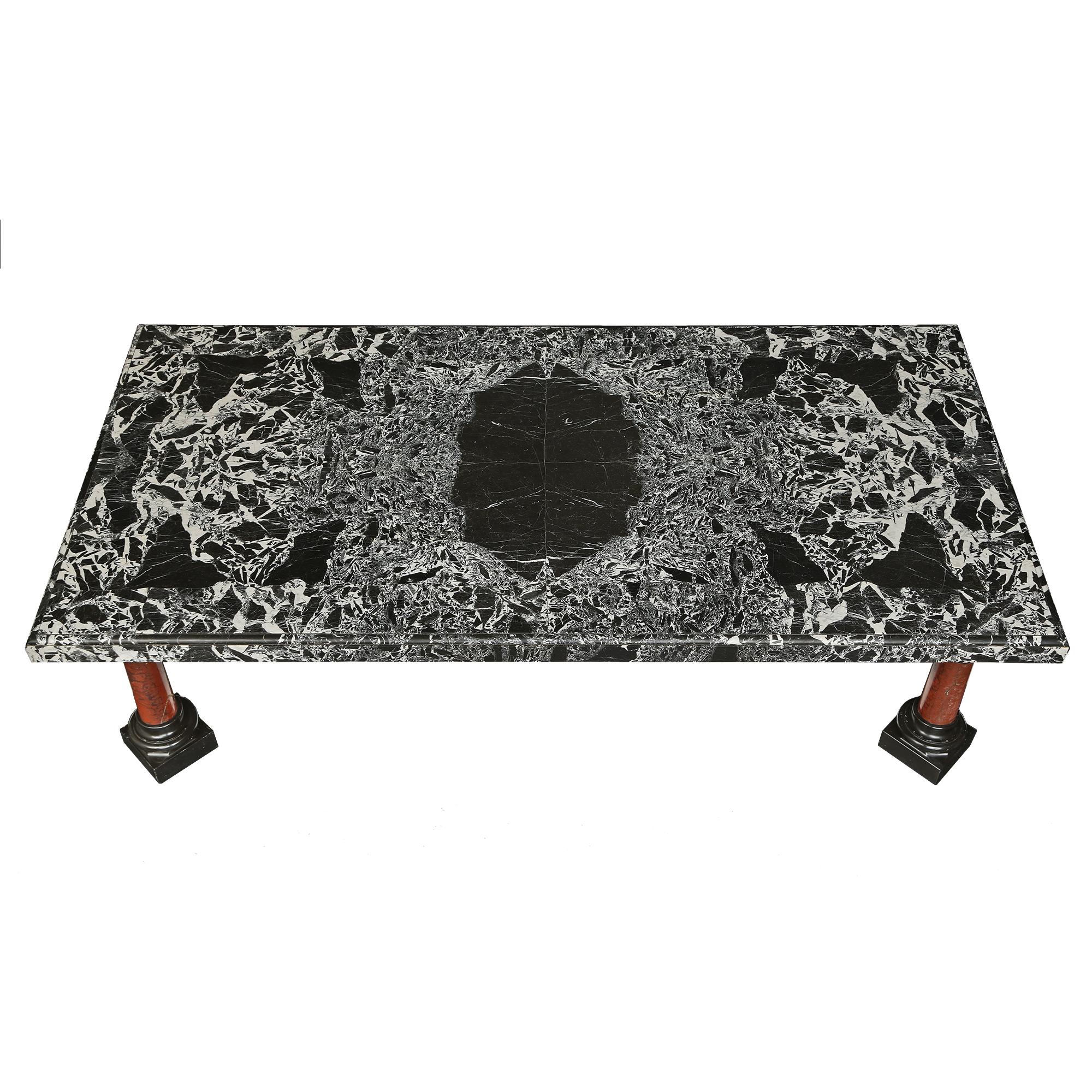 Italian 19th Century Marble Coffee Table In Good Condition In West Palm Beach, FL