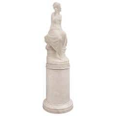 Italian 19th Century Marble Statue of a Girl with a Seashell