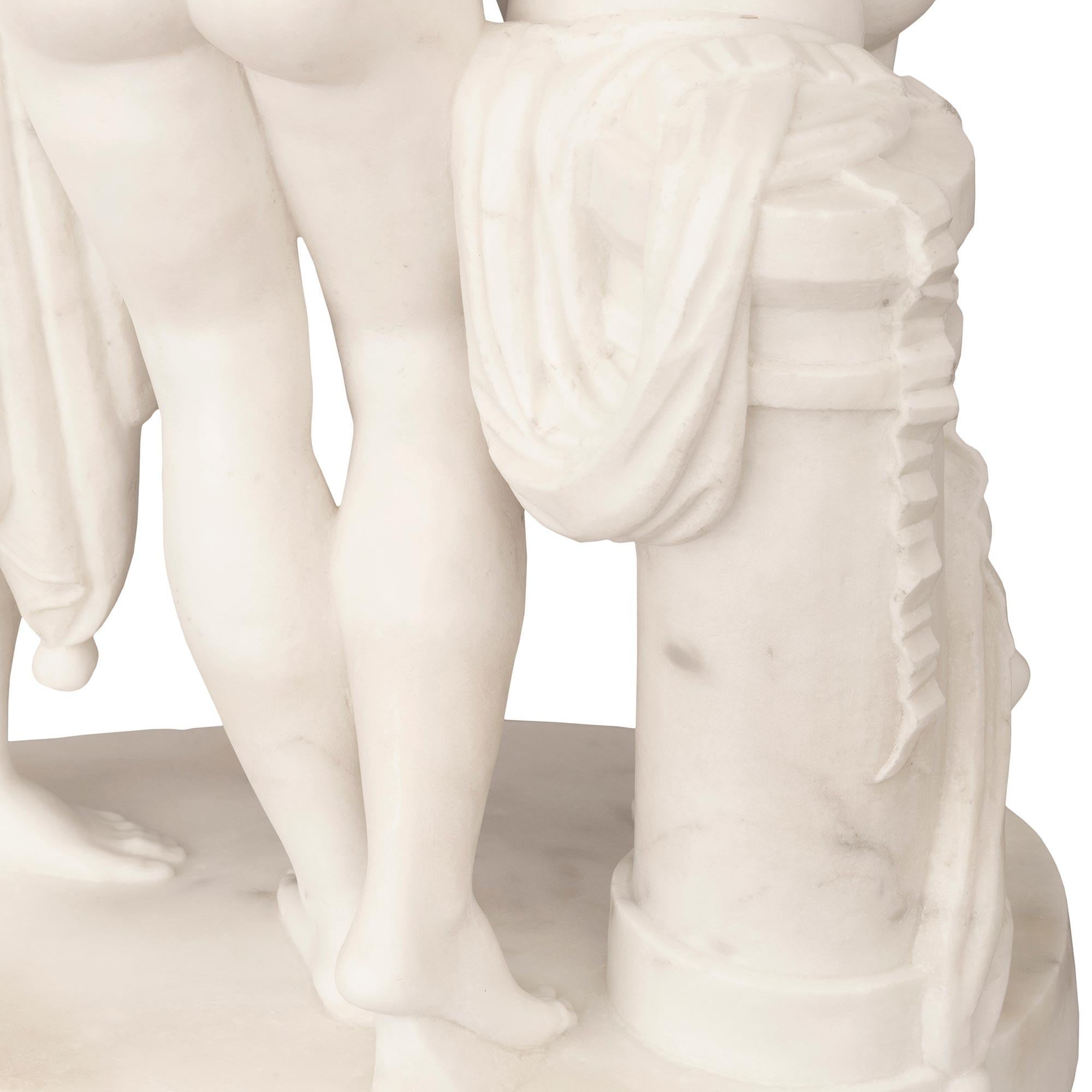 Italian 19th Century Marble Statue of the Three Graces For Sale 3