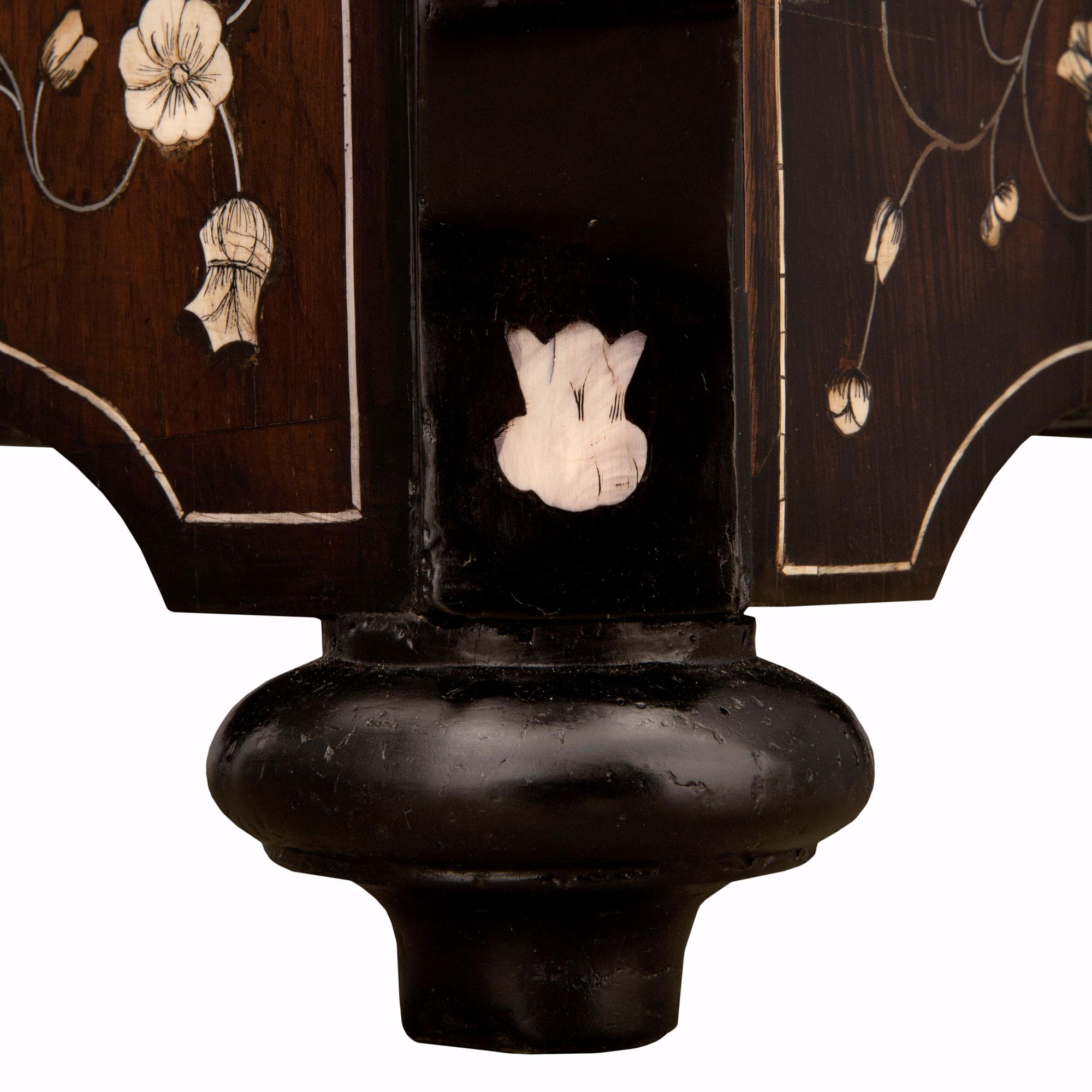 Italian 19th century Milanese st. Rosewood Fruitwood Bone chiffonier cabinet For Sale 6
