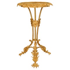 Italian 19th Century Napoleon III Period Ormolu and Onyx Side Table