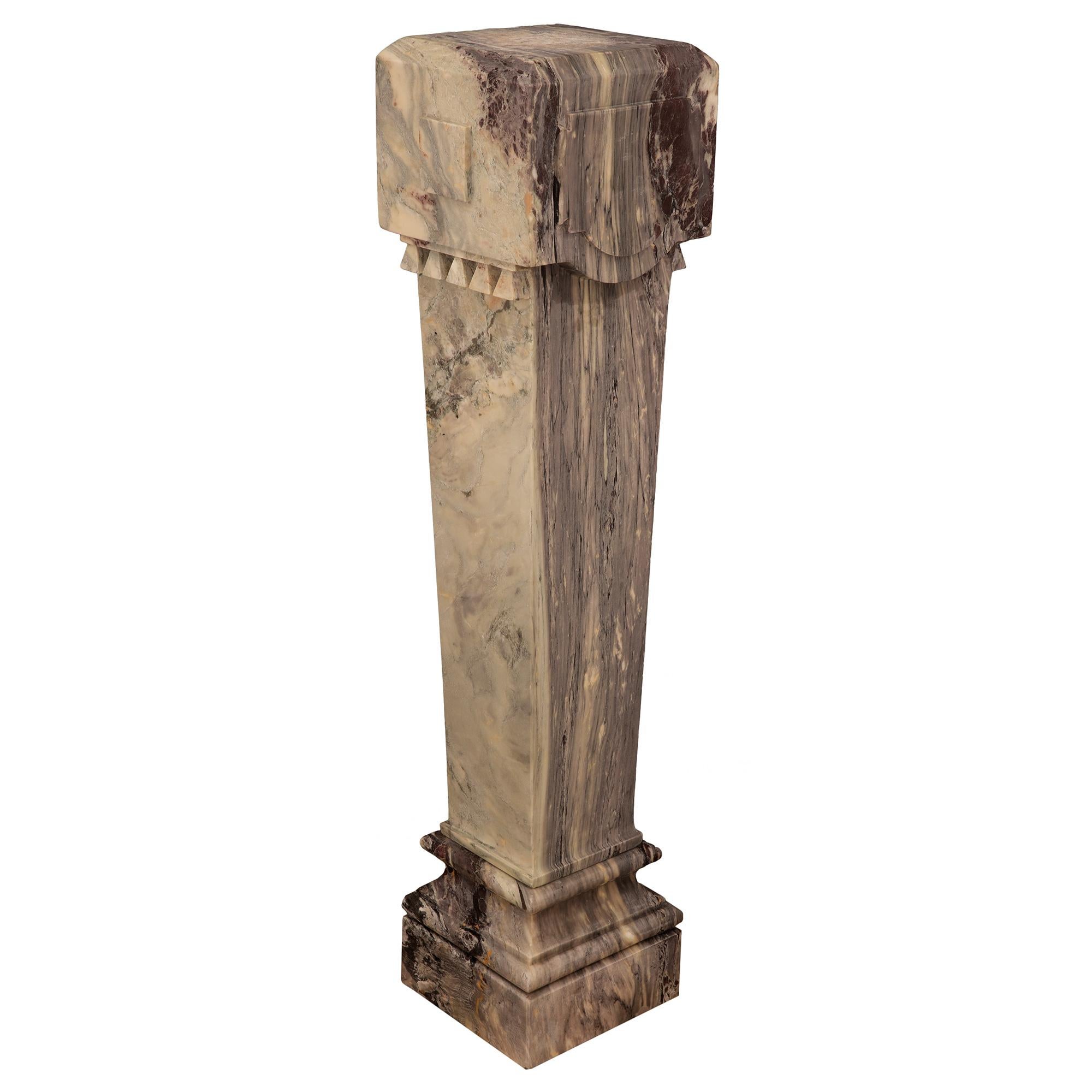 Neoclassical Italian 19th Century Neo-Classical St. Brèche Violette Marble Pedestal Column