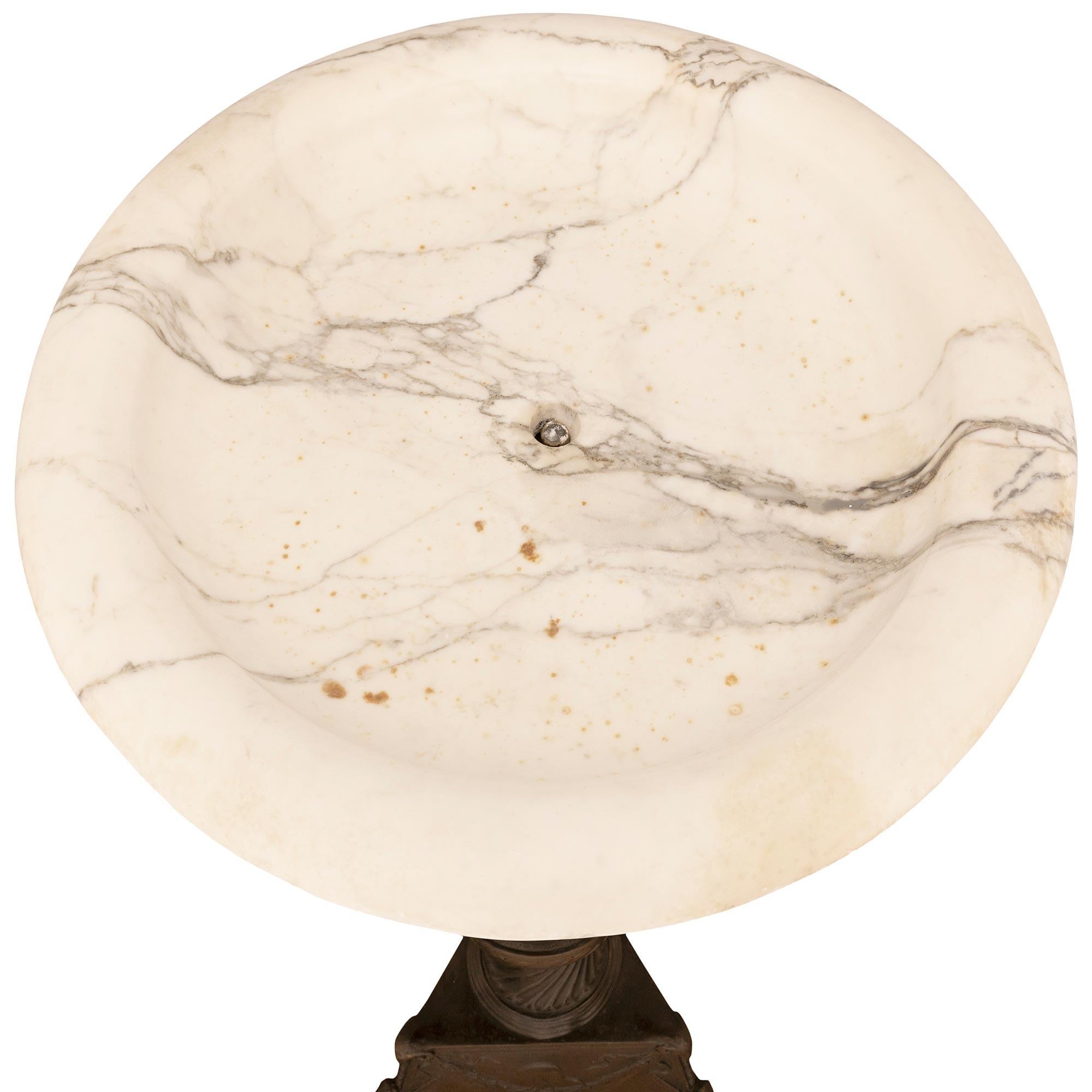 Italian 19th century Neo-Classical st. Bronze and Marble birdbath/planter For Sale 6
