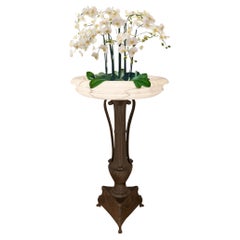 Italian 19th century Neo-Classical st. Bronze and Marble birdbath/planter