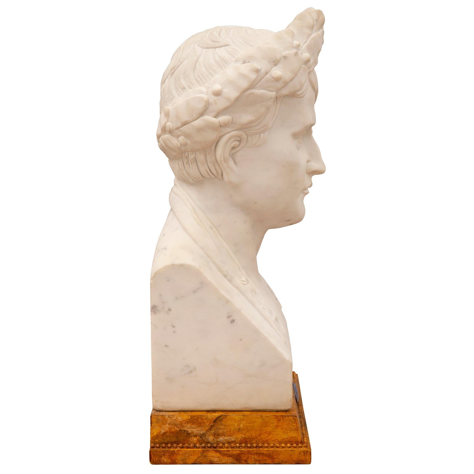 Neoclassical Italian 19th Century Neo-Classical St. Bust of Napoleon For Sale