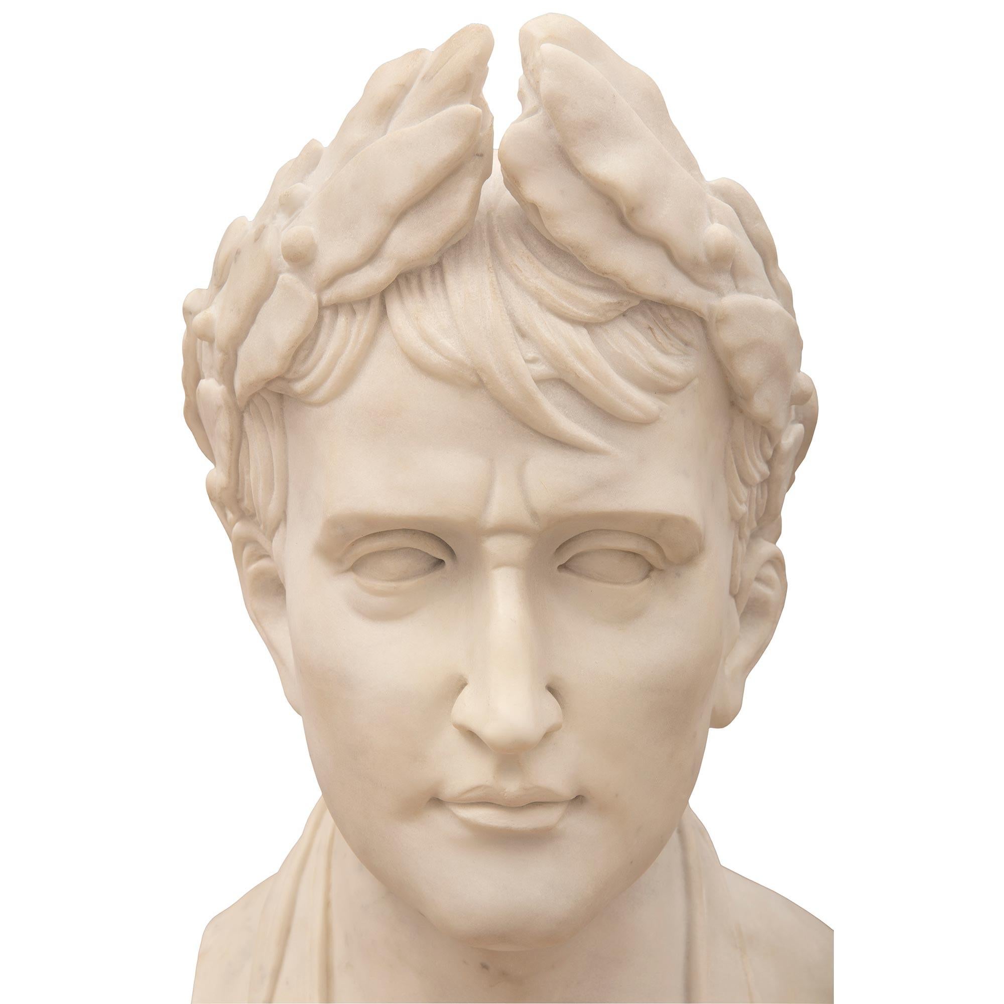 Italian 19th Century Neo-Classical St. Bust of Napoleon In Good Condition For Sale In West Palm Beach, FL