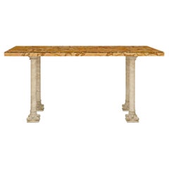 Antique Italian 19th century Neo-Classical st. Calacatta and Breccia Dorata marble table