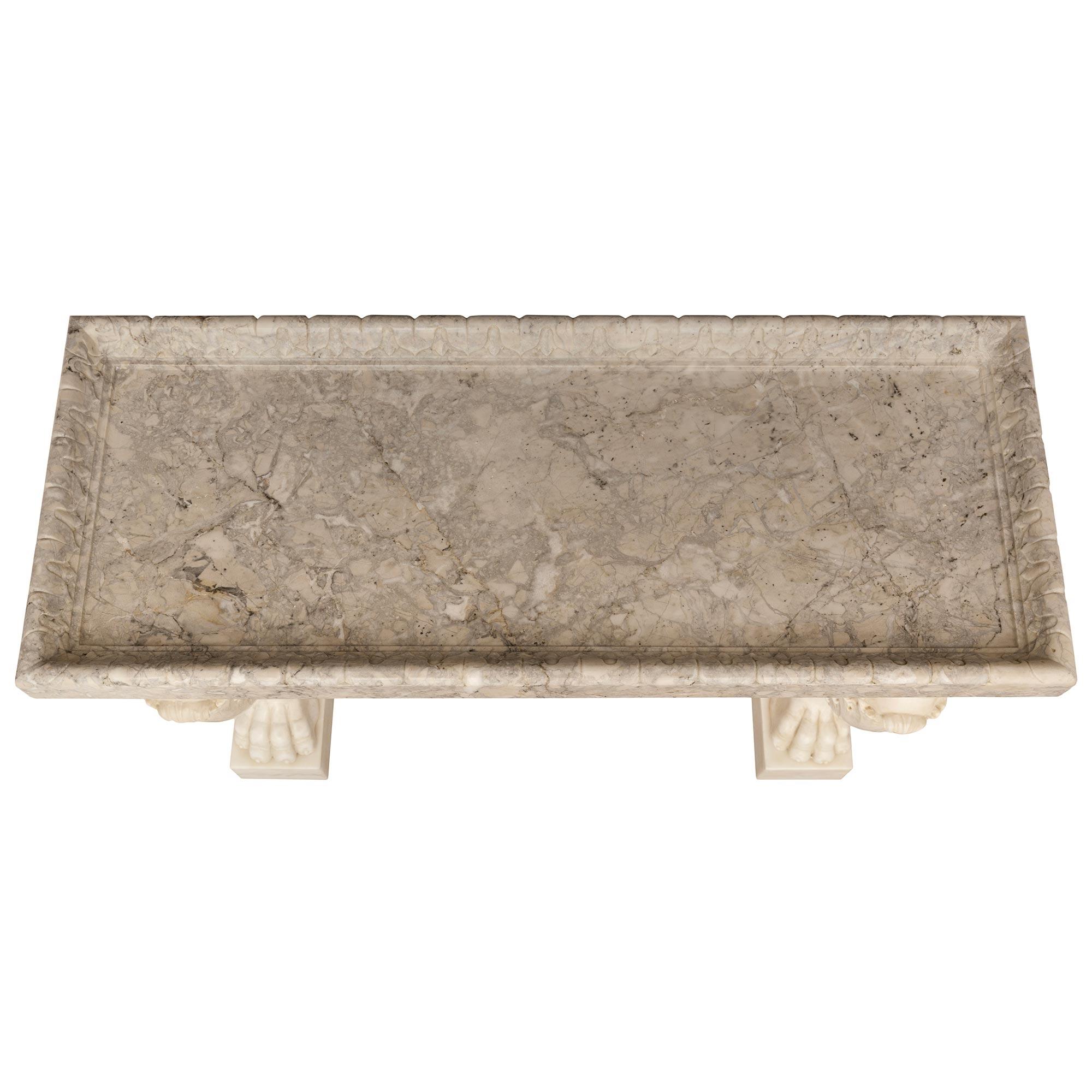 Italian 19th century Neo-Classical st. Carrara and Breccia marble console For Sale 1