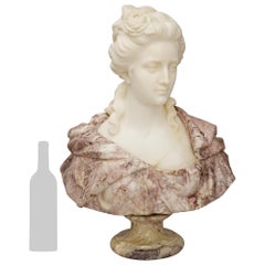 Italian 19th century Neo-Classical st. Carrara and Fleur de Pêcher marble bust