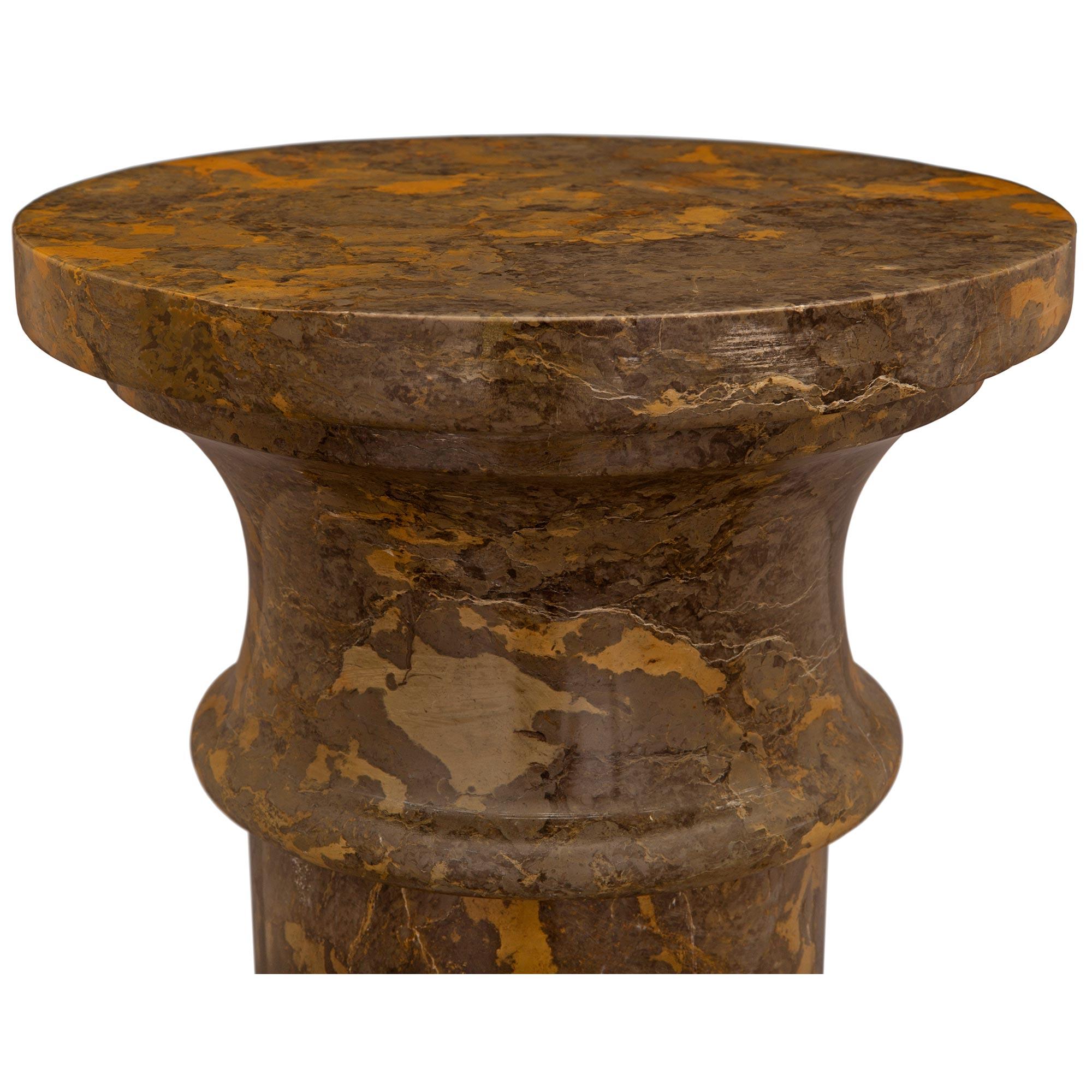 Neoclassical Italian 19th Century Neo-Classical St. Faux Painted Composite Stone Pedestal For Sale