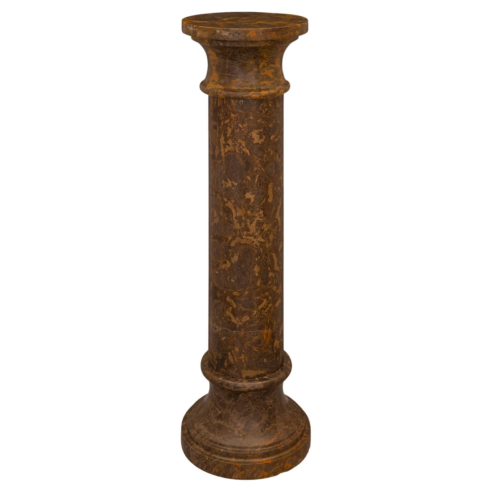 Italian 19th Century Neo-Classical St. Faux Painted Composite Stone Pedestal For Sale