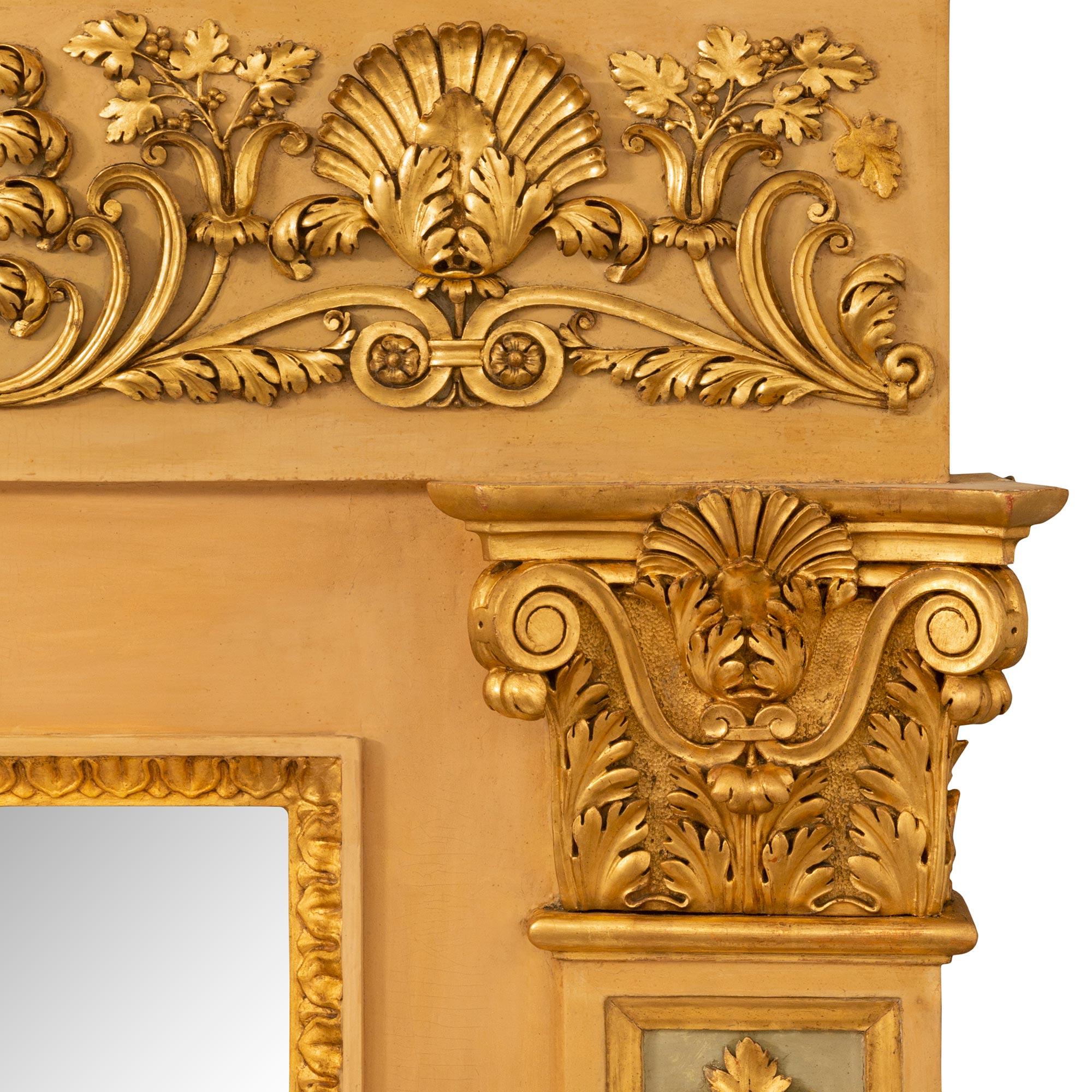 Console et miroir en marbre peint italien néoclassique du 19e siècle, de style St. en vente 1