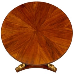 Table d'appoint italienne néo-classique du 19ème siècle en bois de frêne et bois doré