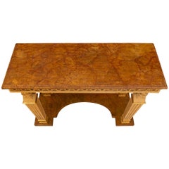 Italian 19th Century Neo-Classical St. Giltwood and Faux Marble Console