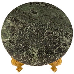 Italian 19th Century Neo-Classical St. Giltwood and Marble Center Table