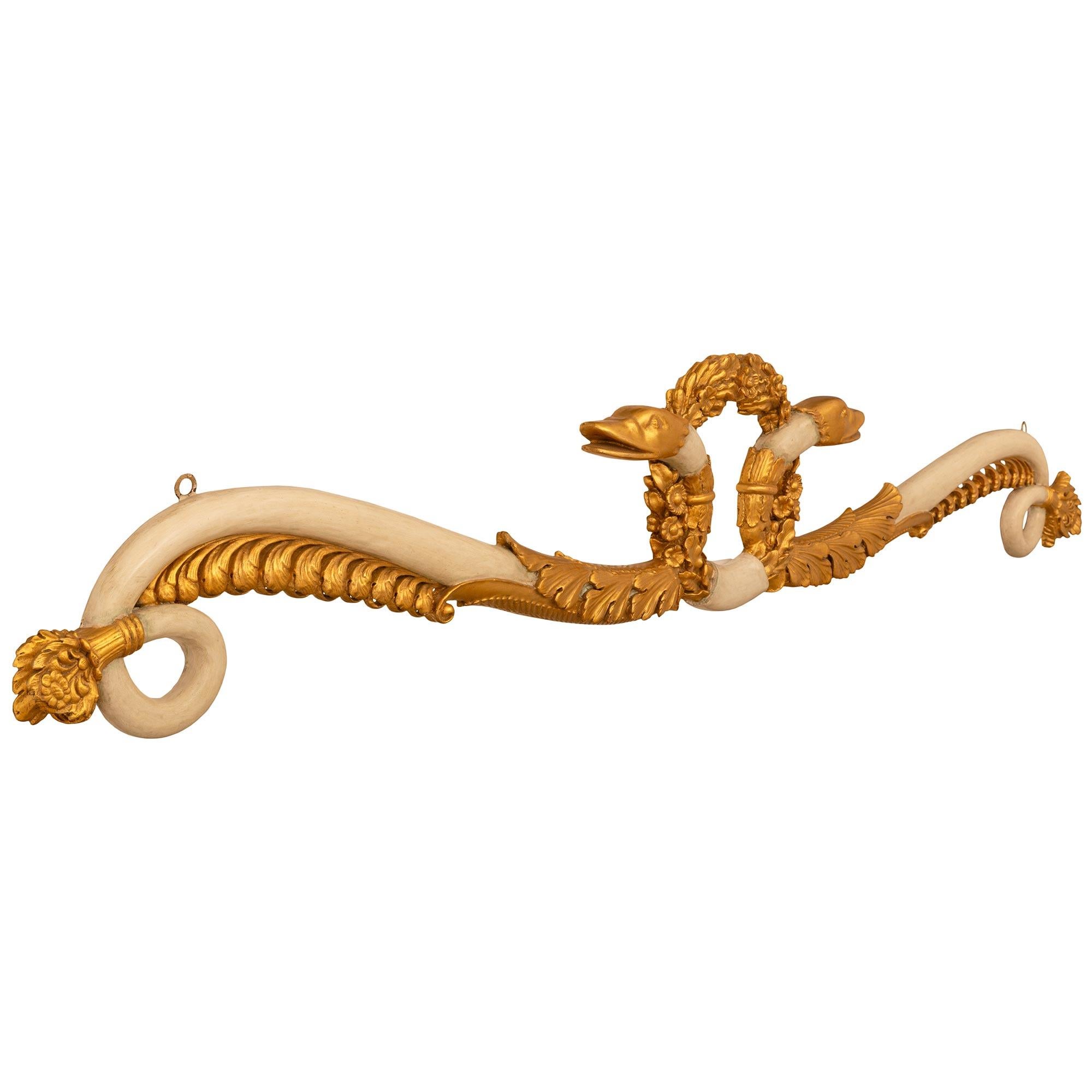 Neoclassical Italian 19th century Neo-Classical st. Giltwood and patinated Wood wall decor For Sale