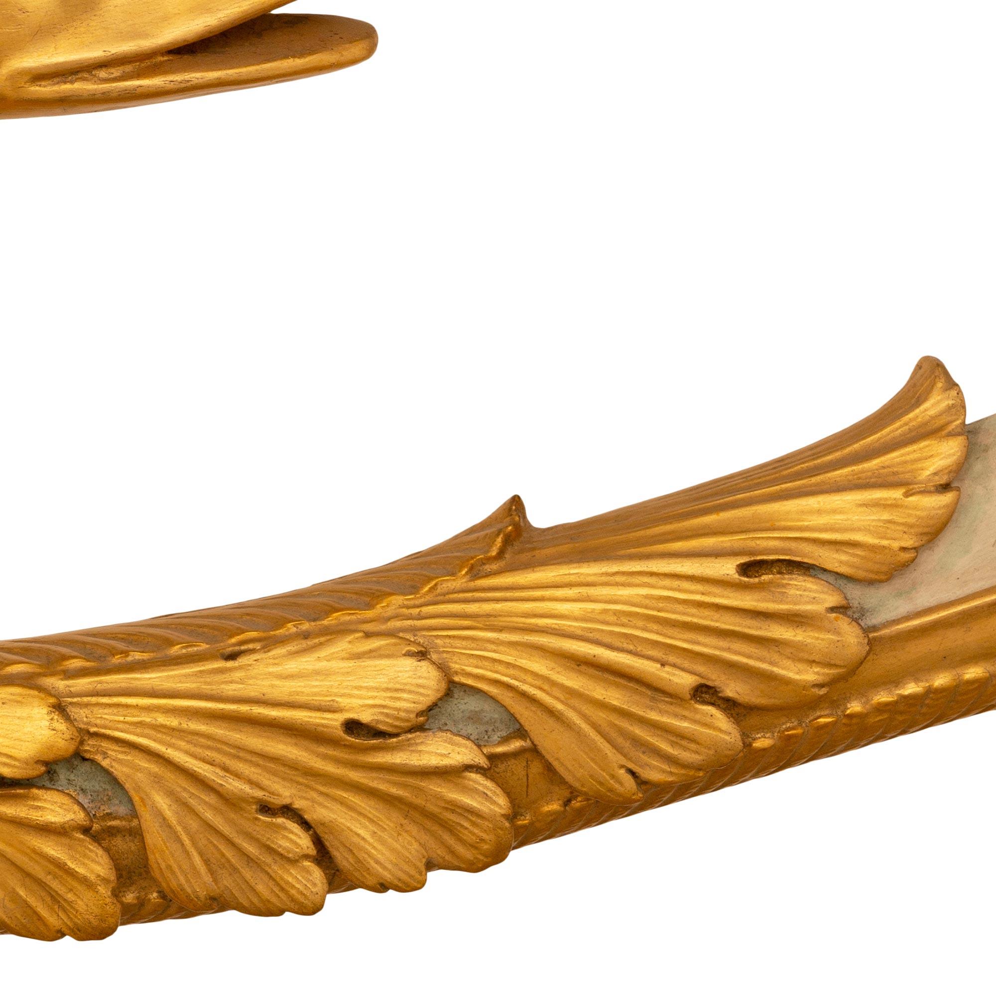 Italian 19th century Neo-Classical st. Giltwood and patinated Wood wall decor In Good Condition For Sale In West Palm Beach, FL