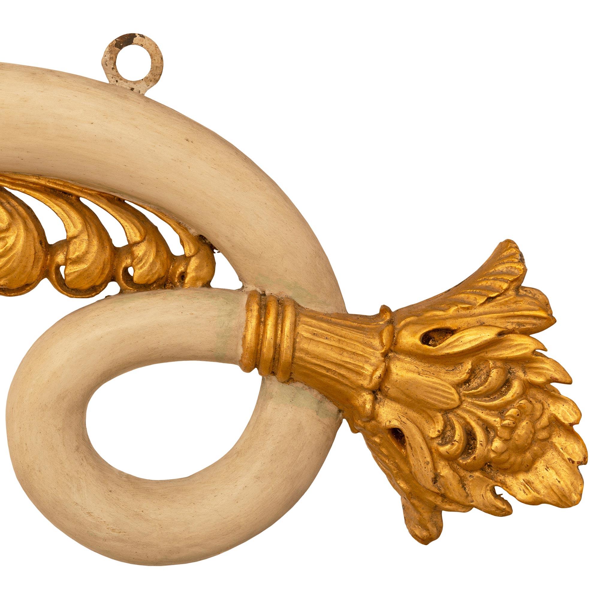 19th Century Italian 19th century Neo-Classical st. Giltwood and patinated Wood wall decor For Sale